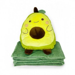 Мягкая игрушка-подушка Авокадо с пледом